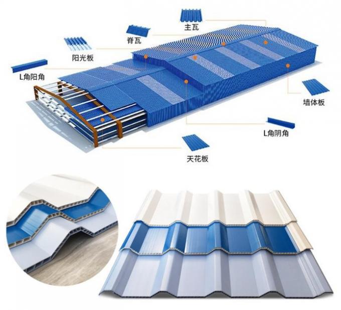 Pvc ASA Hollow Roof Production Line van Indonesië